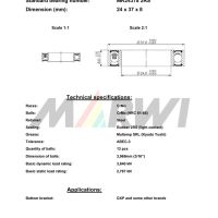 LEŽAJ SREDNJEG POGONA CB-162 MR24378 2RS 24x37x8 (GXP)
